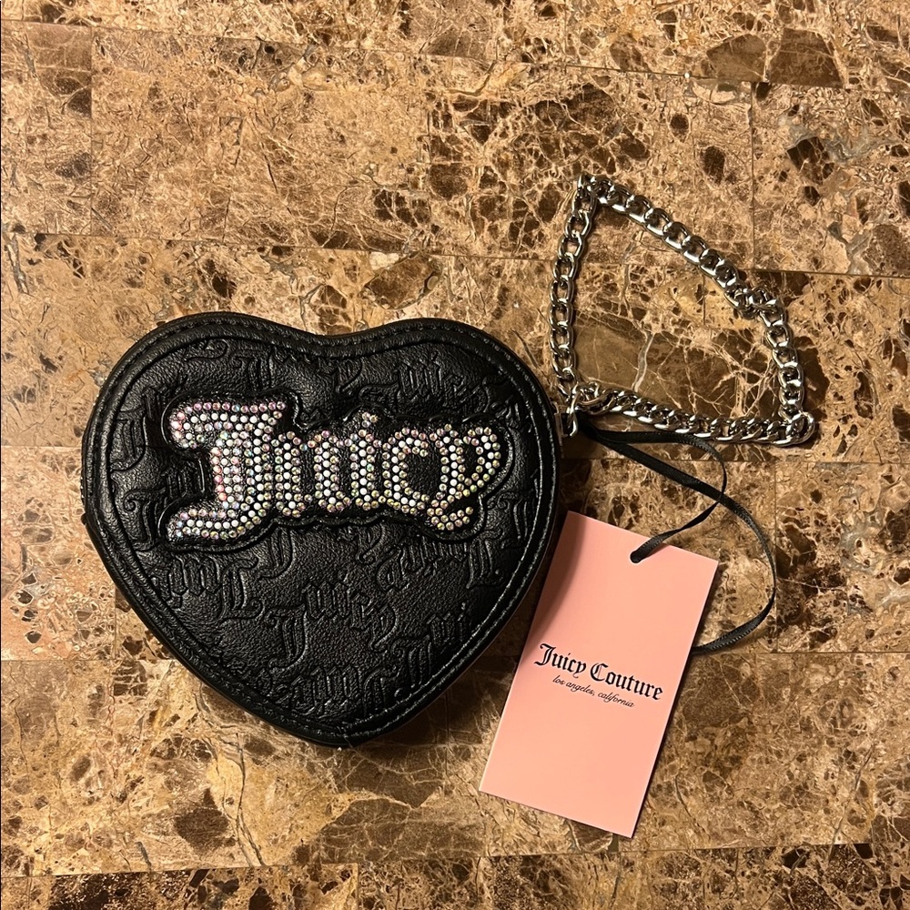 NWT Juicy Couture Black Heart Wristlet
